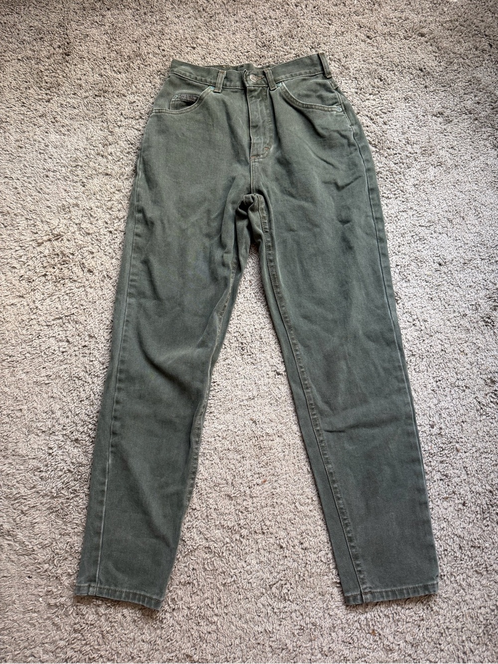 High-Rise Vintage Lee Jeans Olive Green Women's Jeans